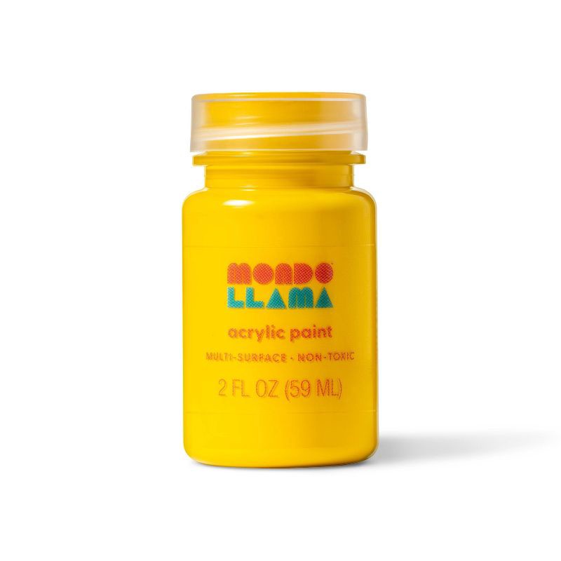 slide 1 of 3, 2 fl oz Satin Acrylic Paint Yellow - Mondo Llama™, 2 fl oz