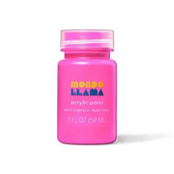 2 fl oz Satin Acrylic Paint Dark Pink - Mondo Llama™: Multi-Surface, Non-Toxic, Water-Based Craft Paint