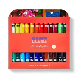 24ct Artist Acrylic Paints - Mondo Llama™: Non-Toxic Water-Based Craft Paint Set, Multicolor, Adult Use Only