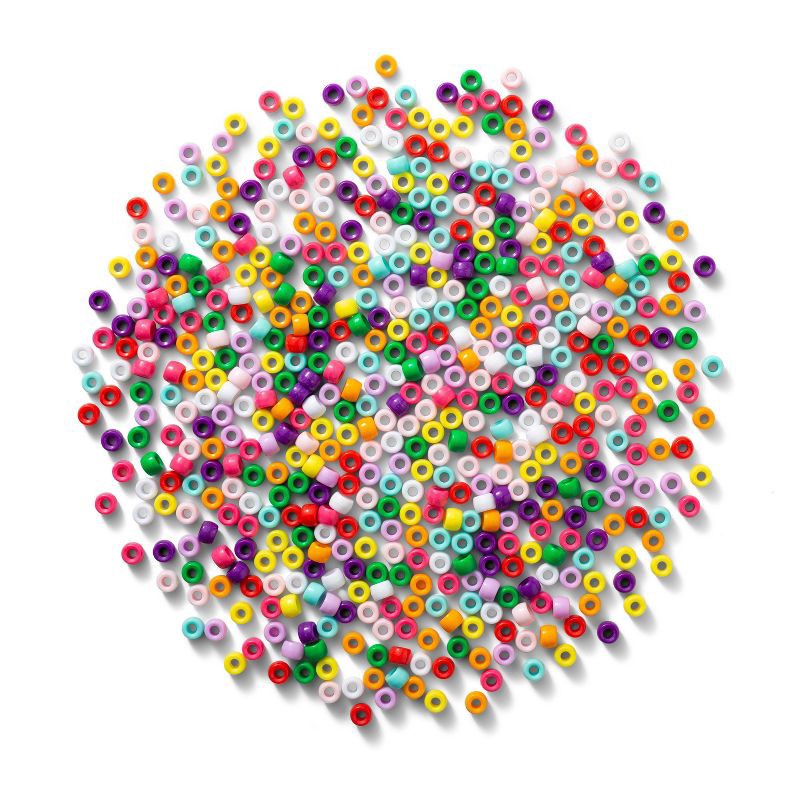 slide 2 of 4, 550ct Pony Beads - Mondo Llama™: Multicolor Plastic Craft Embellishments, Kandi & Hair Beads, Ages 6+, 550 ct