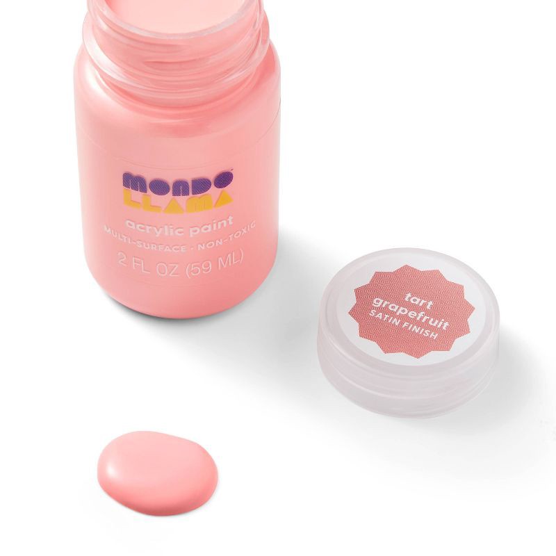slide 2 of 3, 2 fl oz Satin Acrylic Paint Peach Pink - Mondo Llama™: Multi-Surface, Non-Toxic, Water-Based Craft Paint, 2 fl oz