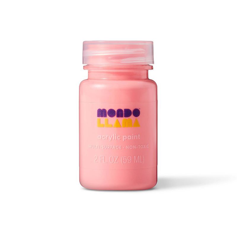 slide 1 of 3, 2 fl oz Satin Acrylic Paint Peach Pink - Mondo Llama™: Multi-Surface, Non-Toxic, Water-Based Craft Paint, 2 fl oz
