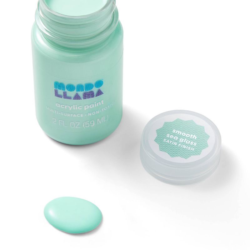 slide 2 of 3, 2 fl oz Satin Acrylic Paint Sky Blue - Mondo Llama™: Multi-Surface, Non-Toxic, Water-Based Craft Paint, 2 fl oz