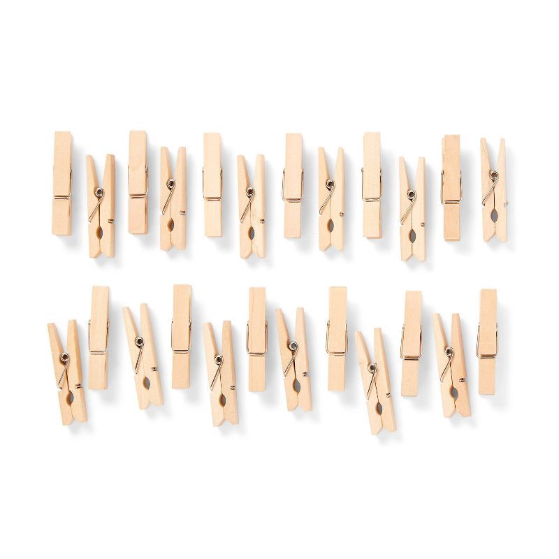 slide 2 of 3, 40ct Wood Clothespins Natural - Mondo Llama™, 40 ct