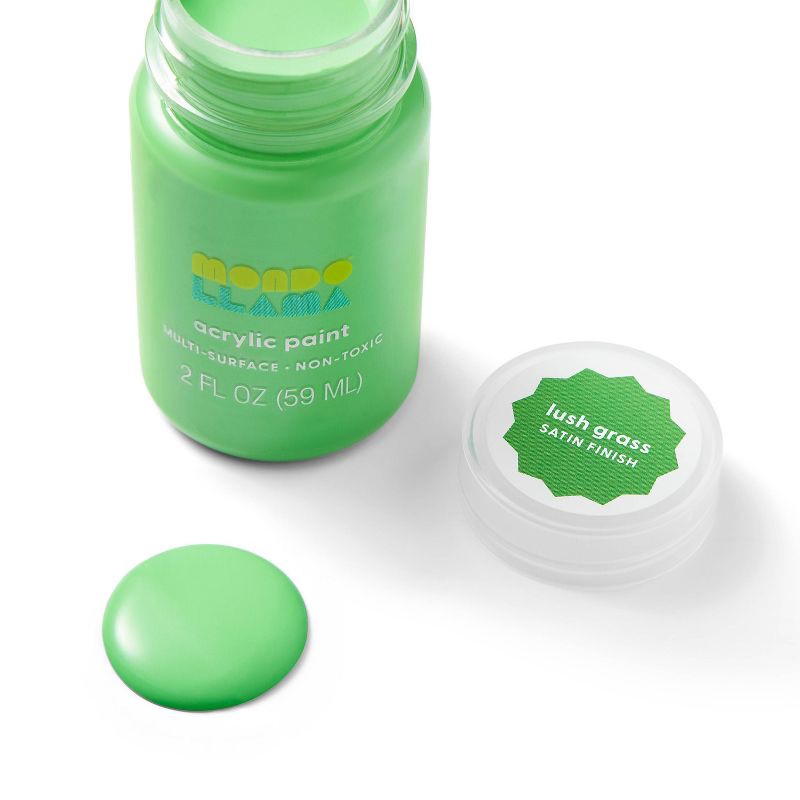 slide 2 of 3, 2 fl oz Satin Acrylic Paint Lime Green - Mondo Llama™: Multi-Surface, Non-Toxic, Water-Based Craft Paint, 2 fl oz