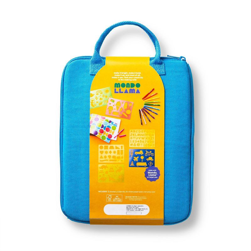 slide 3 of 6, 20pc Super Sketches Stencil Set - Mondo Llama™, 20 ct