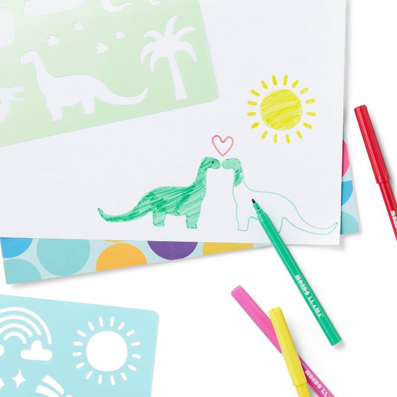 slide 4 of 6, 20pc Super Sketches Stencil Set - Mondo Llama™, 20 ct