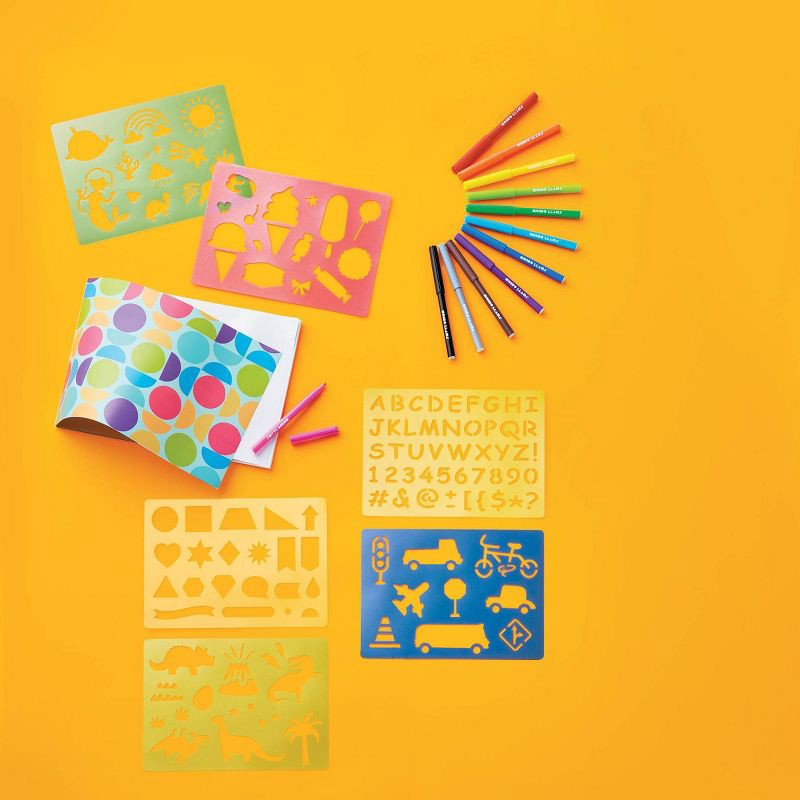 slide 5 of 6, 20pc Super Sketches Stencil Set - Mondo Llama™, 20 ct