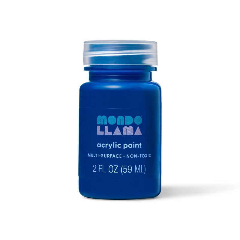 slide 1 of 3, 2 fl oz Satin Acrylic Paint Midnight Blue - Mondo Llama™: Multi-Surface, Non-Toxic, Water-Based Craft Paint, 2 fl oz