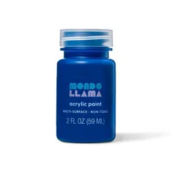 2 fl oz Satin Acrylic Paint Midnight Blue - Mondo Llama™: Multi-Surface, Non-Toxic, Water-Based Craft Paint