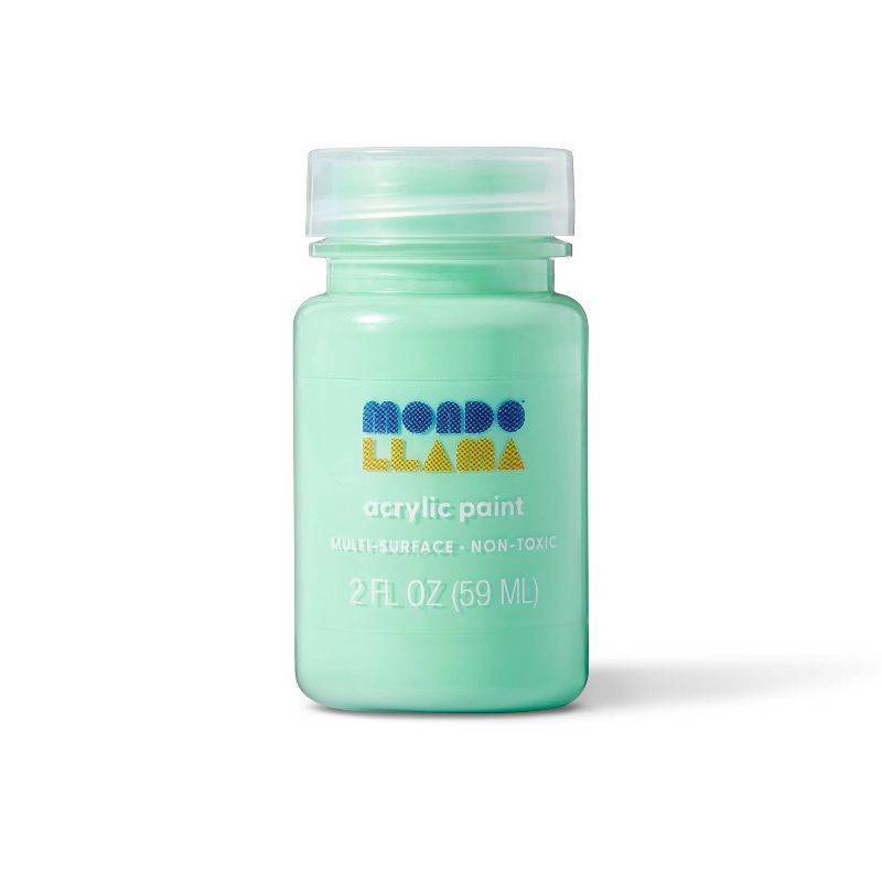 slide 1 of 3, 2 fl oz Satin Acrylic Paint Olive Green - Mondo Llama™: Multi-Surface, Non-Toxic, Water-Based Craft Paint, 2 fl oz