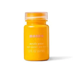2 fl oz Satin Acrylic Paint Carrot Yellow - Mondo Llama™: Multi-Surface, Non-Toxic, Water-Based Craft Paint