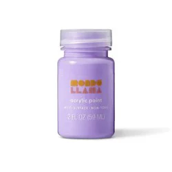 2 fl oz Satin Acrylic Paint Heather Purple - Mondo Llama™: Multi-Surface, Non-Toxic, Water-Based Craft Paint