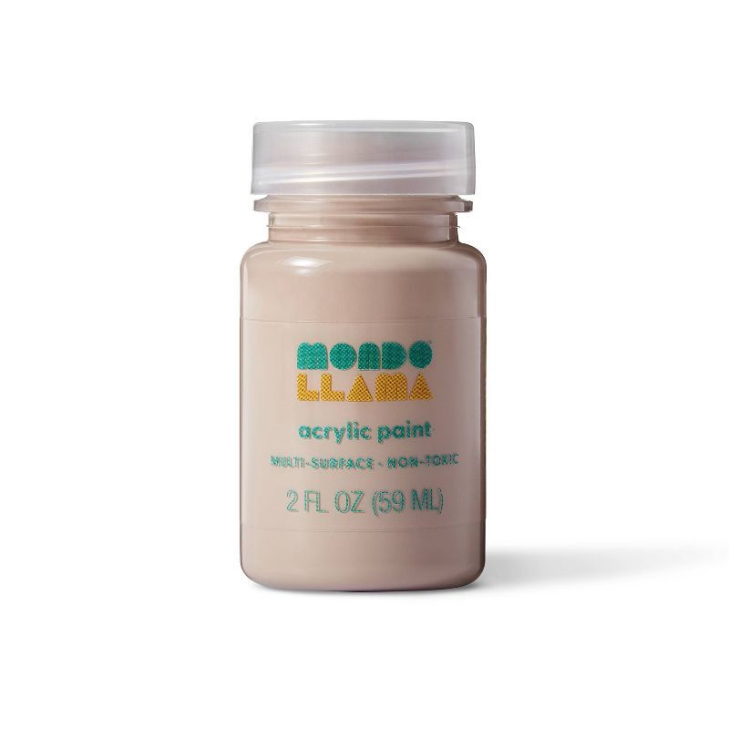 slide 1 of 3, 2 fl oz Satin Acrylic Paint Off-White - Mondo Llama™: Multi-Surface, Non-Toxic, Craft Paint, Water-Based Acrylic, 2 fl oz