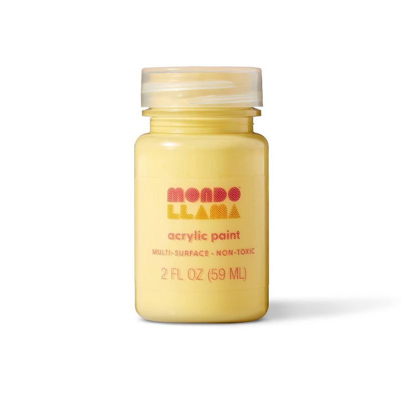 slide 1 of 3, 2 fl oz Satin Acrylic Paint Daffodil Yellow - Mondo Llama™: Multi-Surface, Non-Toxic, Water-Based Craft Paint, 2 fl oz