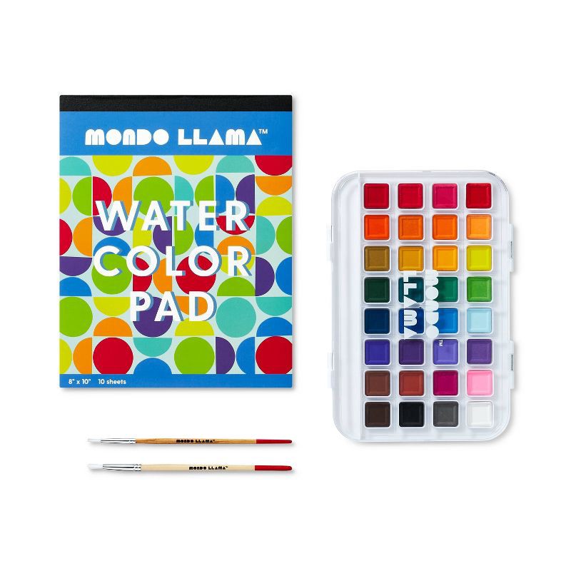 slide 2 of 5, 35pc Watercolor Paint Set - Mondo Llama™: Non-Toxic Multicolor Craft Paint for Kids 6+, 35 ct