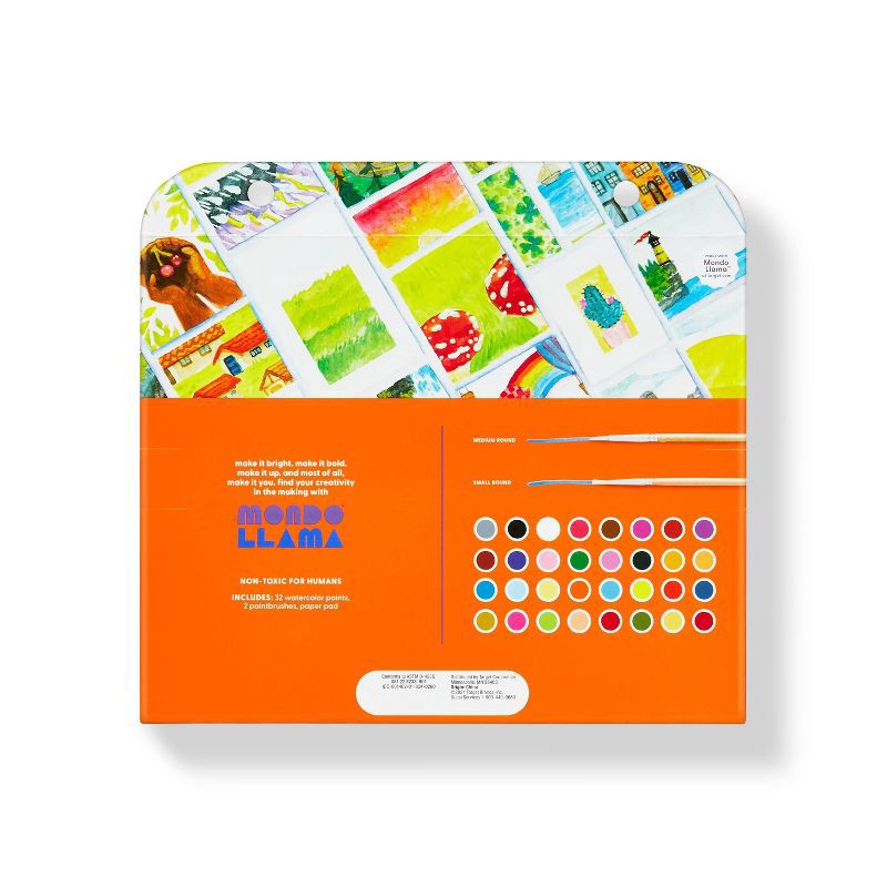 slide 3 of 5, 35pc Watercolor Paint Set - Mondo Llama™: Non-Toxic Multicolor Craft Paint for Kids 6+, 35 ct