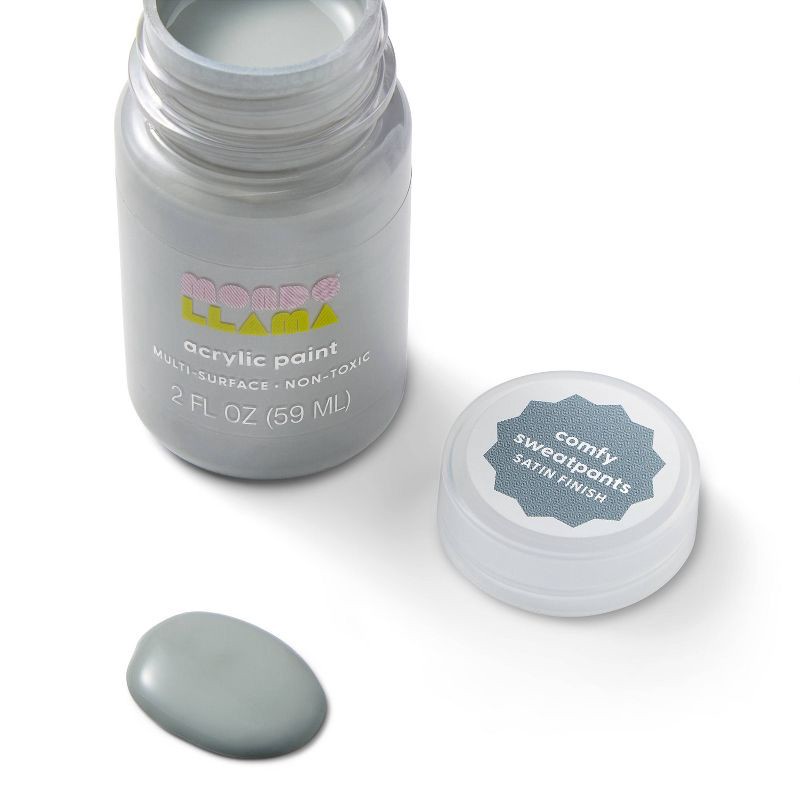 slide 2 of 3, 2 fl oz Satin Acrylic Paint Slate Black - Mondo Llama™: Multi-Surface, Non-Toxic, Water-Based Craft Paint, 2 fl oz