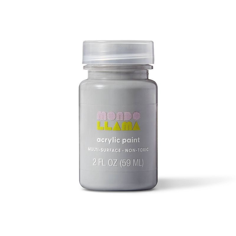 slide 1 of 3, 2 fl oz Satin Acrylic Paint Slate Black - Mondo Llama™: Multi-Surface, Non-Toxic, Water-Based Craft Paint, 2 fl oz