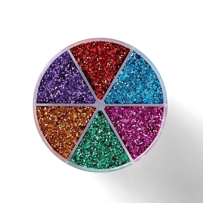 slide 3 of 4, 6ct Glitter Shaker Rainbow - Mondo Llama™: Multicolor Metallic Craft Embellishments, PET Material, Ages 6+, 6 ct