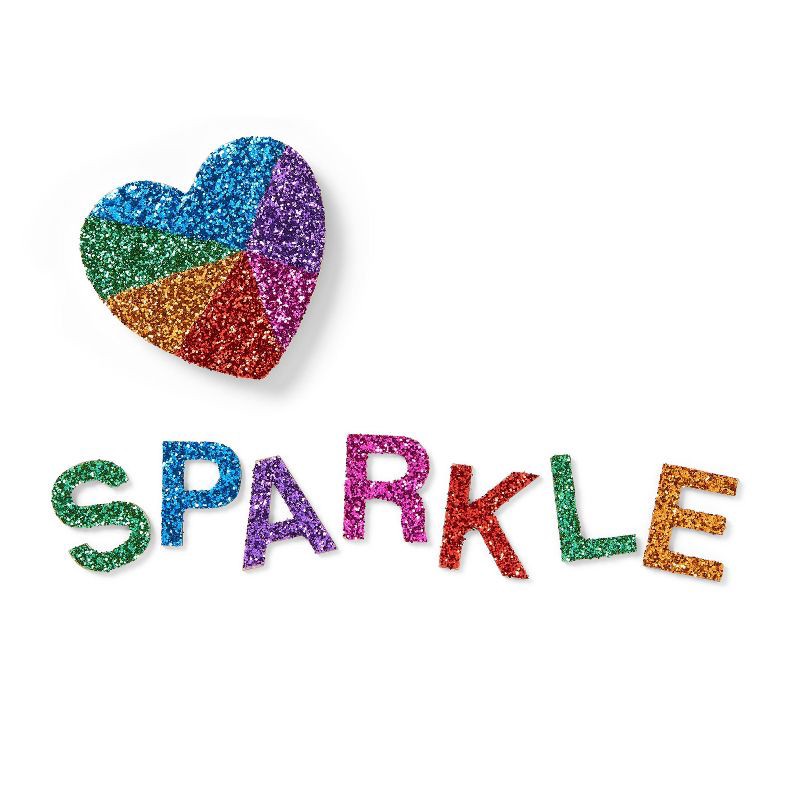slide 4 of 4, 6ct Glitter Shaker Rainbow - Mondo Llama™: Multicolor Metallic Craft Embellishments, PET Material, Ages 6+, 6 ct