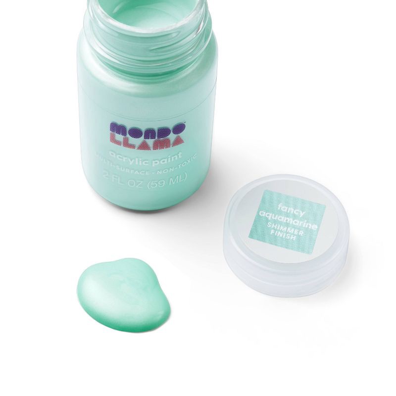 slide 2 of 3, 2 fl oz Shimmer Acrylic Paint Blue - Mondo Llama™: Multi-Surface, Non-Toxic, Craft Paint, Water-Based, 2 fl oz