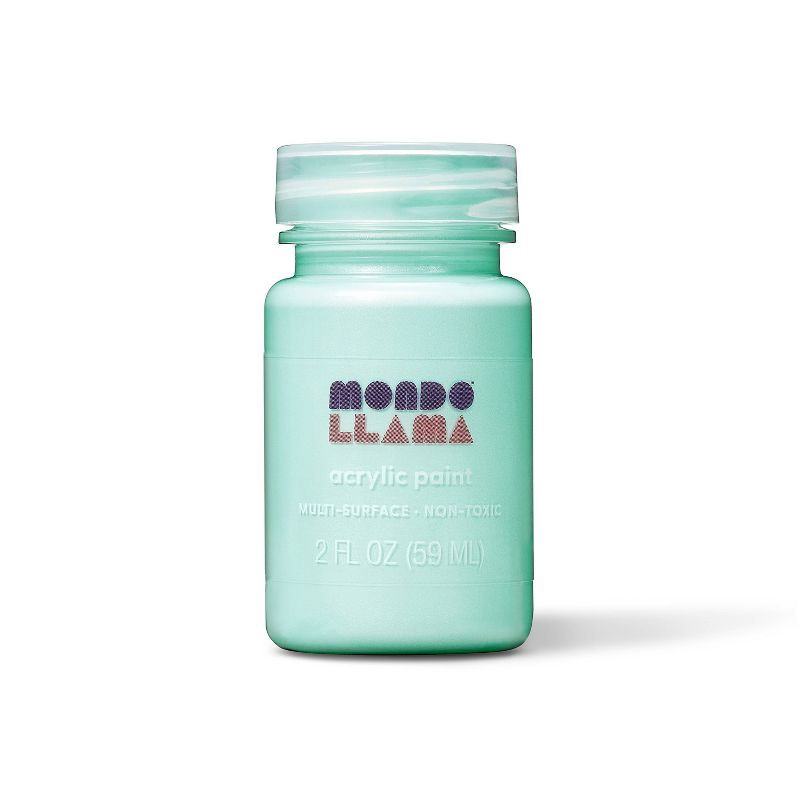 slide 1 of 3, 2 fl oz Shimmer Acrylic Paint Blue - Mondo Llama™: Multi-Surface, Non-Toxic, Craft Paint, Water-Based, 2 fl oz