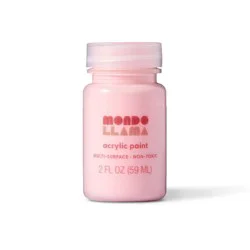 8 fl oz Satin Acrylic Paint Vibrant Pink - Mondo Llama™: Multi-Surface, Non-Toxic, Water-Based Craft Paint