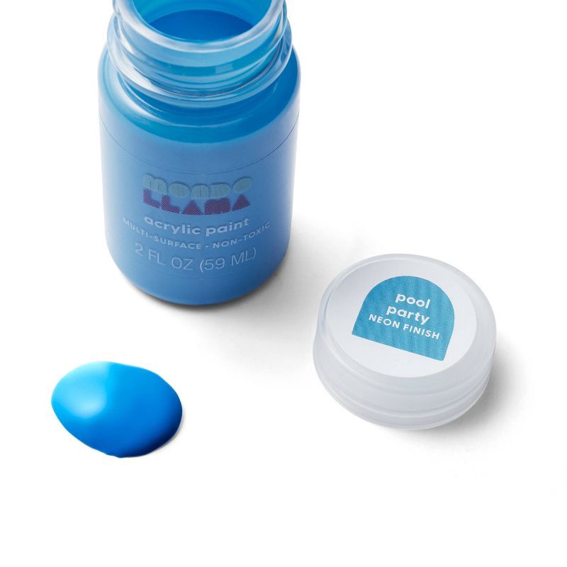 slide 2 of 3, 2 fl oz Neon Acrylic Paint Blue - Mondo Llama™: Multi-Surface, Non-Toxic, Water-Based Craft Paint, 2 fl oz