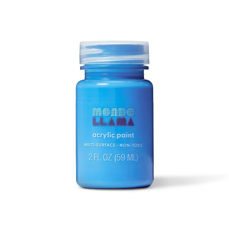 slide 1 of 3, 2 fl oz Neon Acrylic Paint Blue - Mondo Llama™: Multi-Surface, Non-Toxic, Water-Based Craft Paint, 2 fl oz