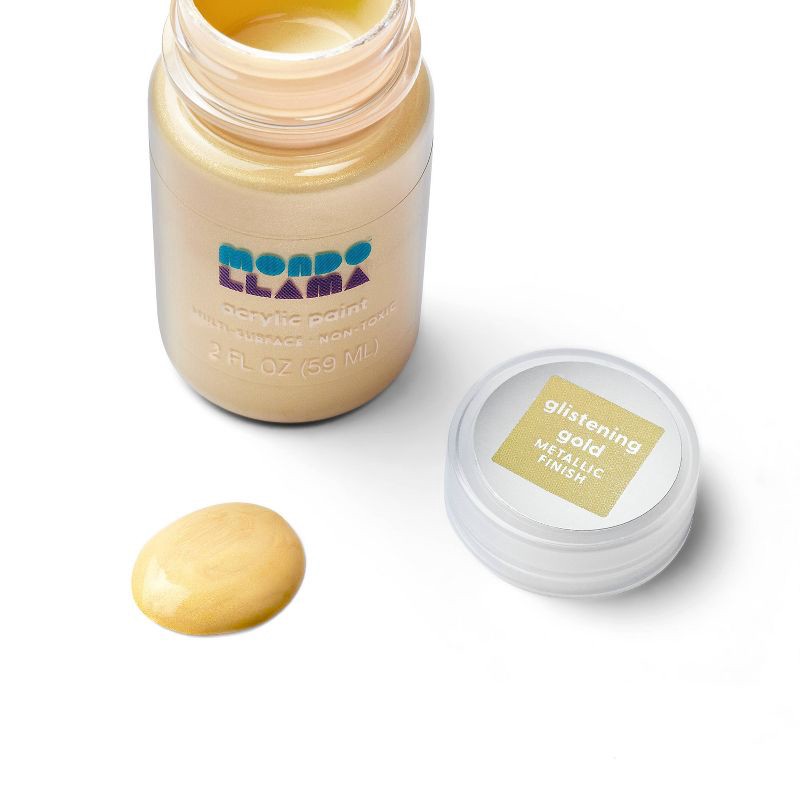 slide 2 of 3, 2 fl oz Metallic Acrylic Paint Light Gold - Mondo Llama™: Multi-Surface, Non-Toxic, Craft Paint, Water-Based, 2 fl oz