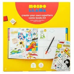 Create-Your-Own Superhero Comic Books Kit - Mondo Llama™: DIY Art Kit for Designing Superhero Comics, Includes Markers & Stickers