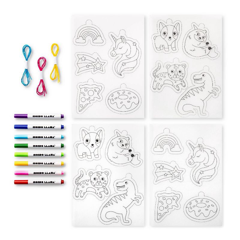 slide 2 of 4, Create-Your-Own Shrink Art Kit - Mondo Llama™: DIY Craft Activity, Includes Markers, Ages 6+, 15 Pieces, Plastic Material, 15 ct