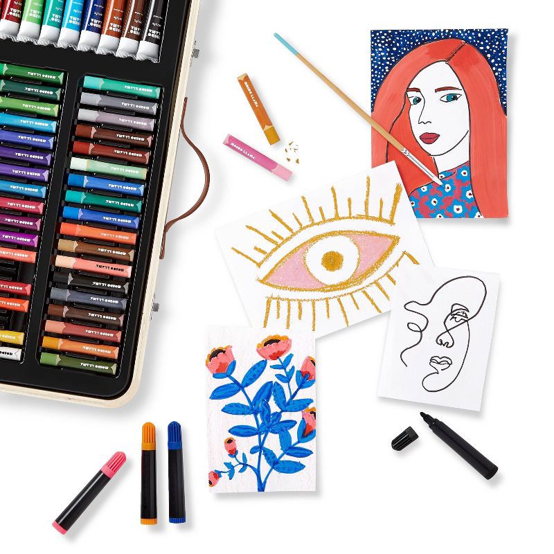 slide 4 of 5, 91pc Go Go Studio Mixed Media Art Set - Mondo Llama™: Drawing Kit with Paints & Oil Pastels for Adult Artists, 91 ct