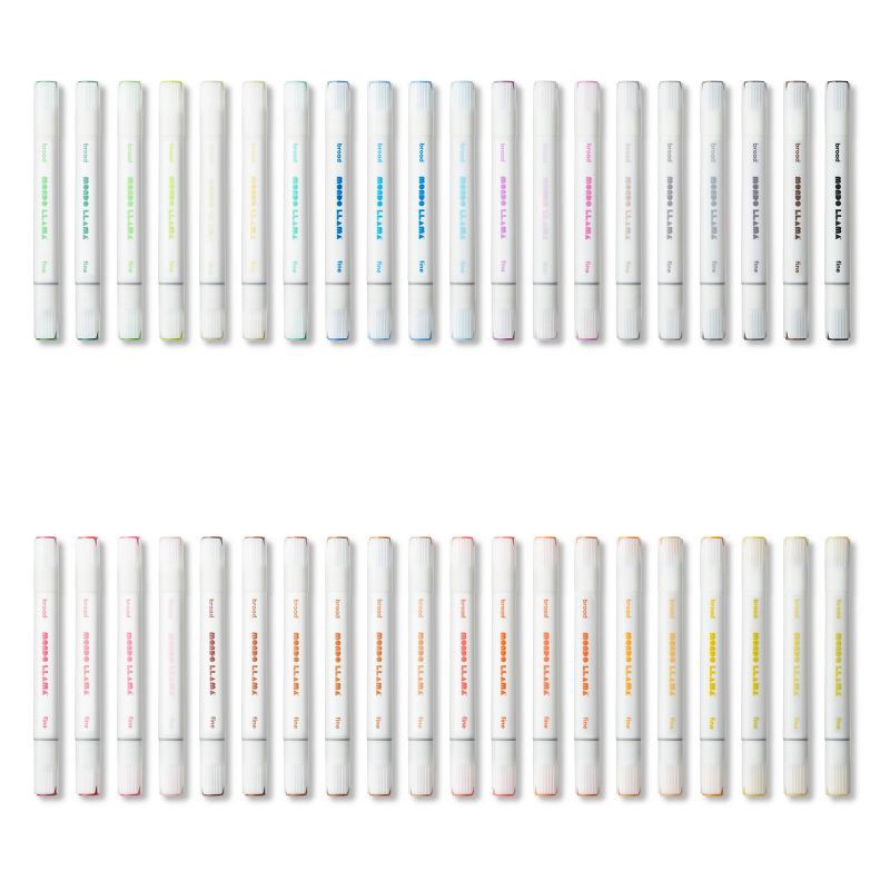 slide 2 of 4, 40ct Alcohol Markers Broad & Fine Dual-Tip - Mondo Llama™, 40 ct