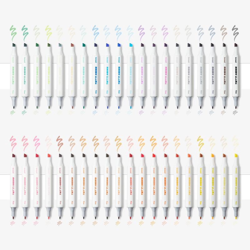 slide 4 of 4, 40ct Alcohol Markers Broad & Fine Dual-Tip - Mondo Llama™, 40 ct