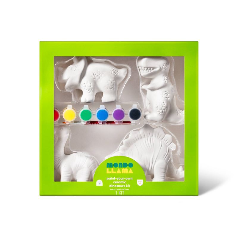 slide 1 of 4, Paint-Your-Own Ceramic Dinosaurs Kit - Mondo Llama™: Kids Craft Activity, Acrylic Paint & Brushes, Ages 8+, 1 ct