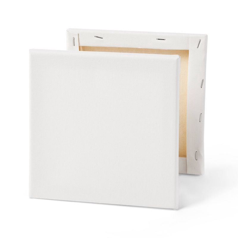 slide 2 of 3, 7"x7" Stretched Canvas White - Mondo Llama™: Art Canvases for Painting, 0.6" Depth, Single Pack, 1 ct