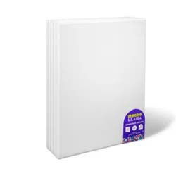 5pk 11"x14" Stretched Canvas White - Mondo Llama™: Art Canvases for Painting