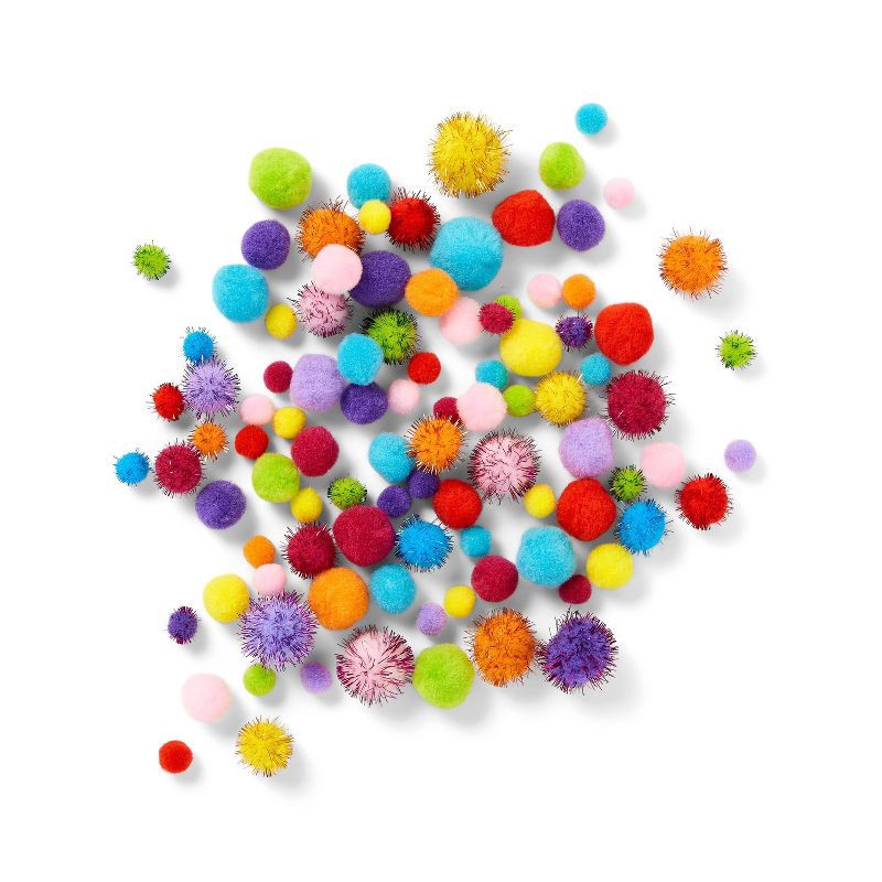 slide 2 of 3, 400ct Pom-Pom Combo Pack - Mondo Llama™: Multicolor Craft Embellishments, PET & Polypropylene, Ages 6+, 400 ct