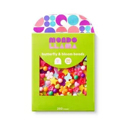 250ct Butterfly & Bloom Beads - Mondo Llama™: Craft Embellishments, Multicolor, Plastic, Ages 6+