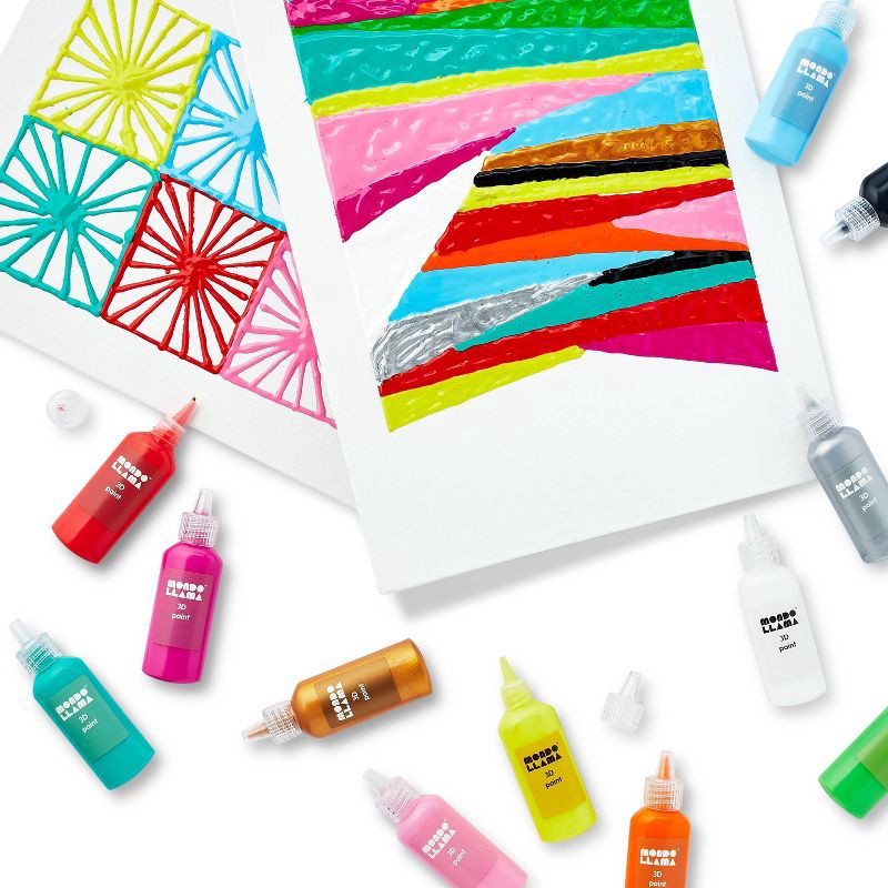 slide 4 of 5, 12ct 3D Multi-Surface Paints - Mondo Llama™: Non-Toxic Puff Paints, Water-Based Acrylic, Multicolor, Adult Use Only, 12 ct