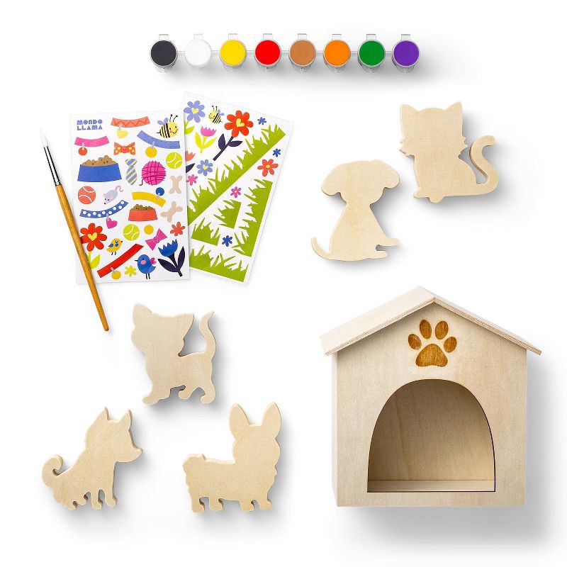 slide 2 of 6, Paint-Your-Own Wood Pets Kit - Mondo Llama™, 1 ct