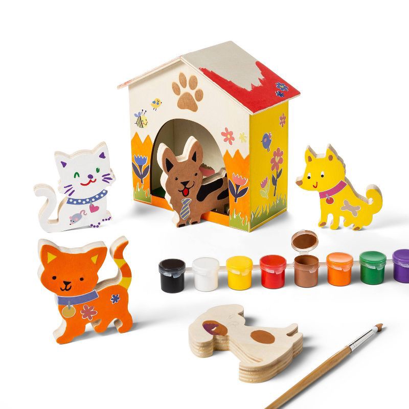 slide 4 of 6, Paint-Your-Own Wood Pets Kit - Mondo Llama™, 1 ct