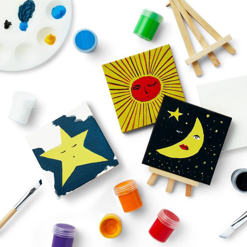 slide 4 of 5, 10pk Paintapalooza Stretched Canvas Party Pack - Mondo Llama™: Canvases to Paint On, 4x4 White Art Canvases, 0.5" Depth, 10 ct