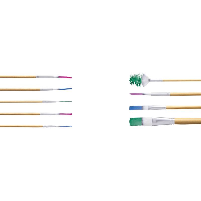 slide 5 of 6, 9ct Watercolor Brushes - Mondo Llama™: Nylon & Wood Artist Paint Brush Set for Watercolors, Round & Angle Types, 9 ct