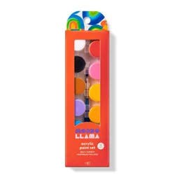 12ct Acrylic Paint Set with Paintbrush - Mondo Llama™: Non-Toxic Water-Based Craft Paints for Adults
