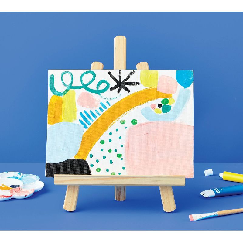 slide 5 of 5, 25pc Artist Acrylic Starter Set - Mondo Llama™: Easel & Paint Kit with Brushes, Palette, Canvas Boards, Design Guide, 25 ct