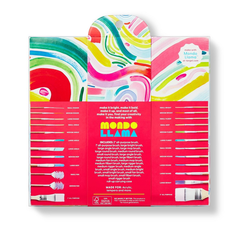 Artist Paintbrush Set Mondo Llama 24 ct Shipt