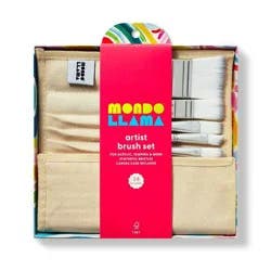24pc Artist Paintbrush Set - Mondo Llama™: Nylon & Wood, All Paint Types, Angle, Fan, Round, Filbert Brushes